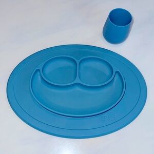 ez pz Mini Mat (6+ months) Suction Plate & Tiny Cup (4+ months) Blue
